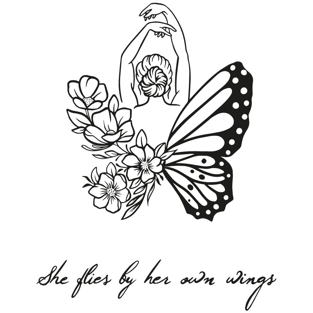 She flies by her own wings