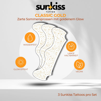 Classic Sommersprossen in Gold – Sunkiss Tattoo [3er, 6er oder 12er Set]