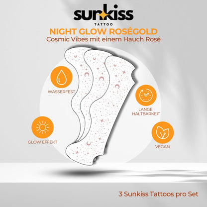 Night Glow in Roségold – Sunkiss Tattoo [3er, 6er oder 12er Set]
