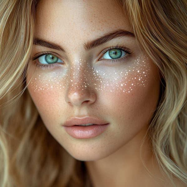 10 Stück Glitzernde Sommersprossen-Tattoos Fürs Gesicht – Goldene Glitzer-Punkte & Sterne
